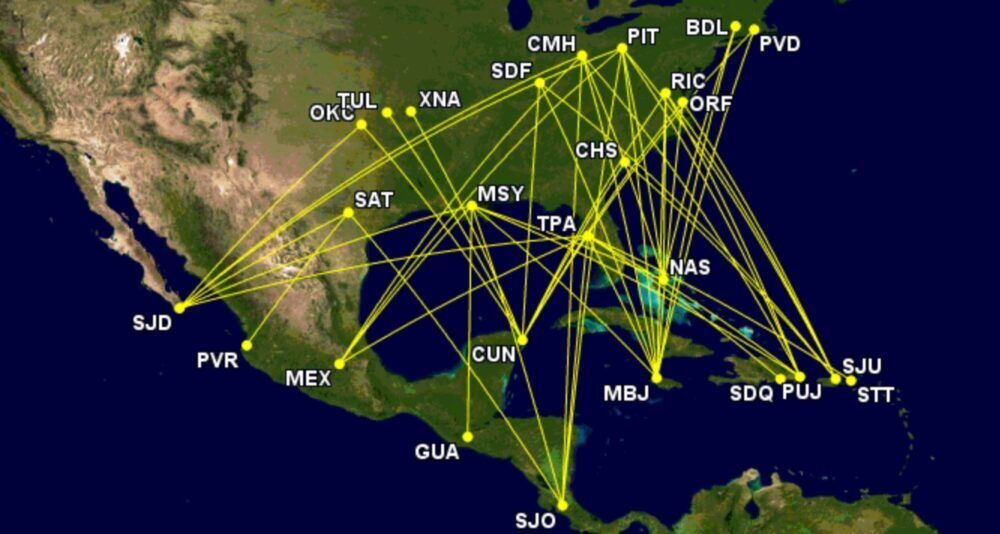 Top unserved international routes to Mexico, Caribbean, Central America from Breeze's current 16 airports