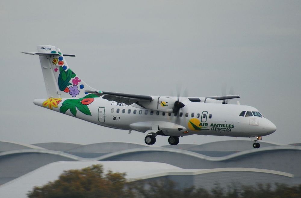 An Air Antilles ATR coming in for landing.