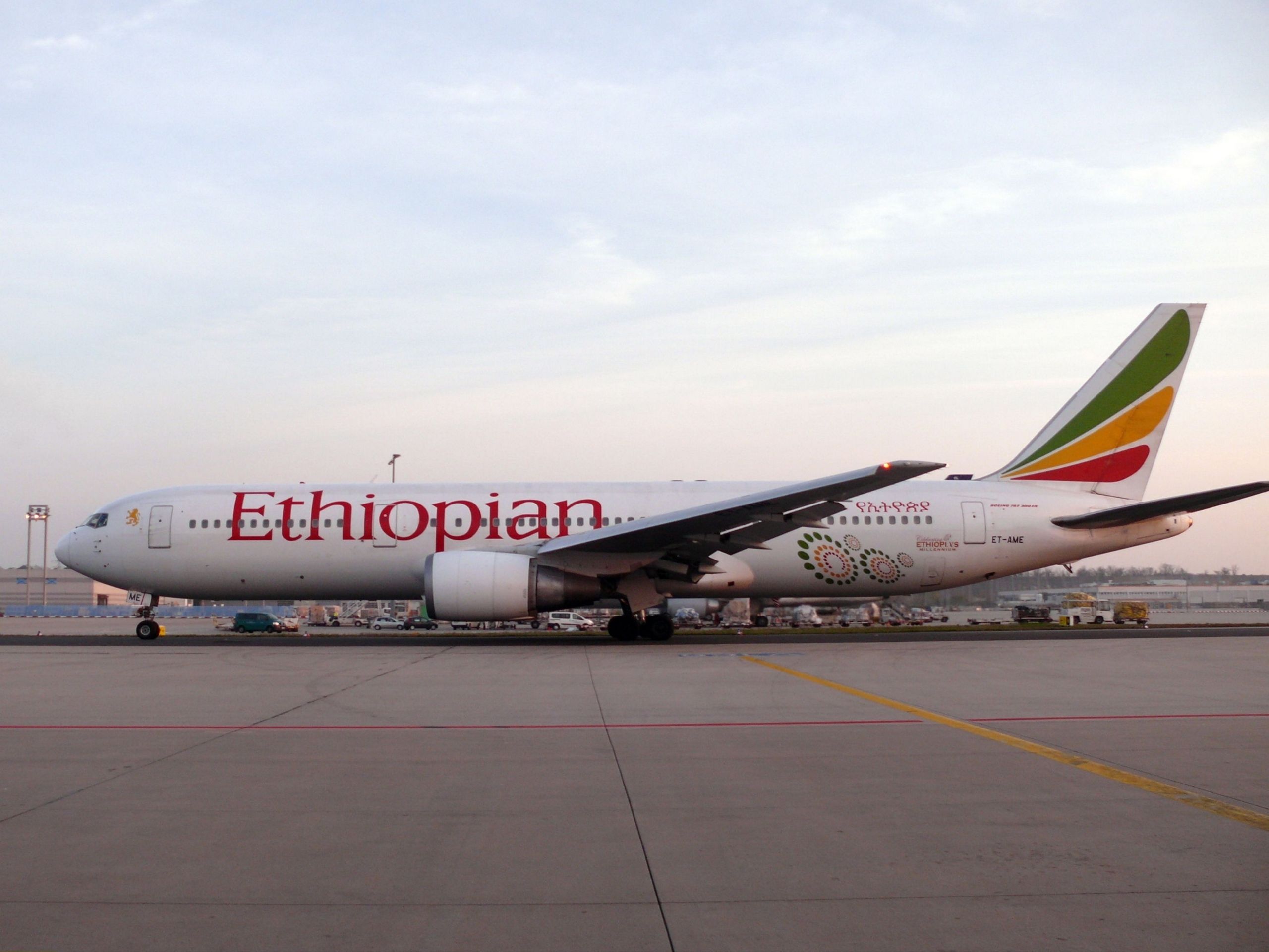 Germany - Hesse - Frankfurt am Main: airplane Boeing B767 of the Ethiopian Airlines