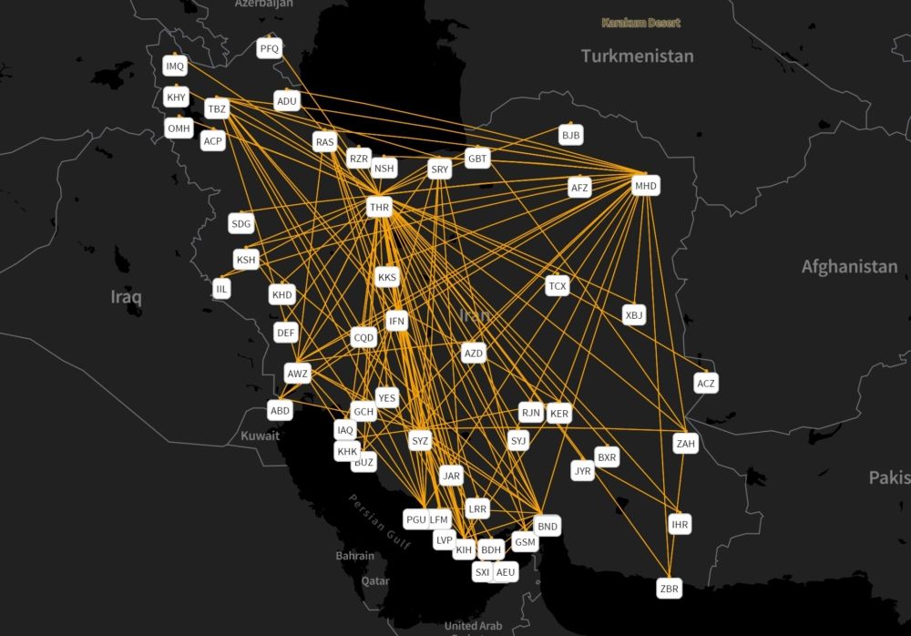 Iran's domestic network in summer 2021