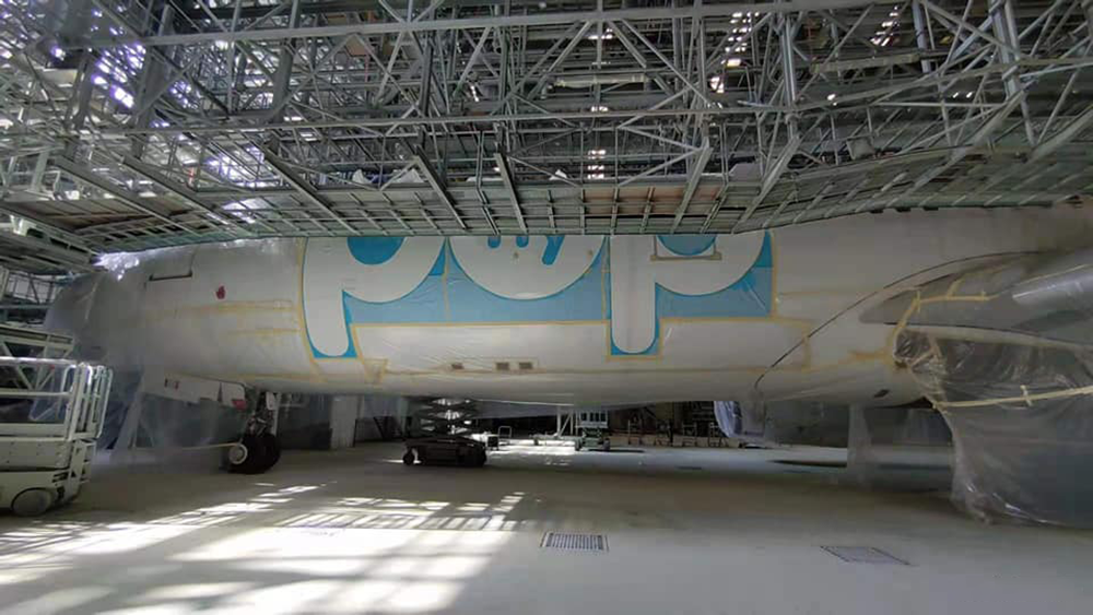 flypop, Airbus A330, paintshop