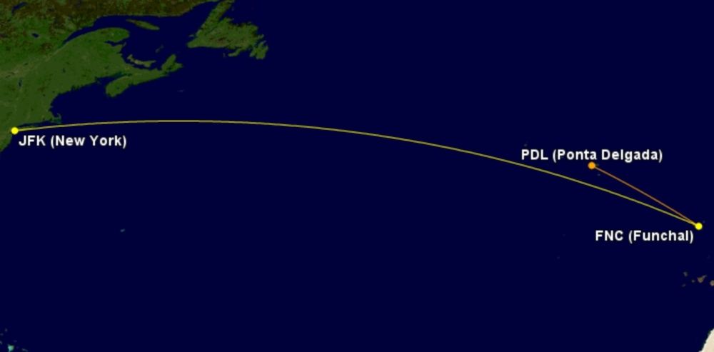Azores Airlines Funchal to JFK