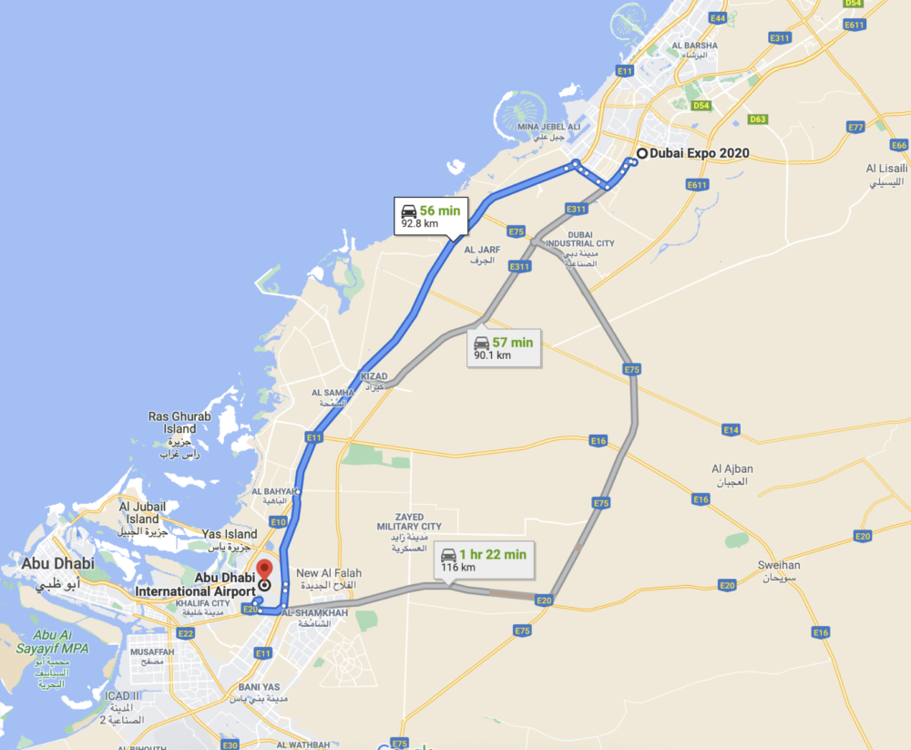 Abu Dhabi Airport to Expo 2020