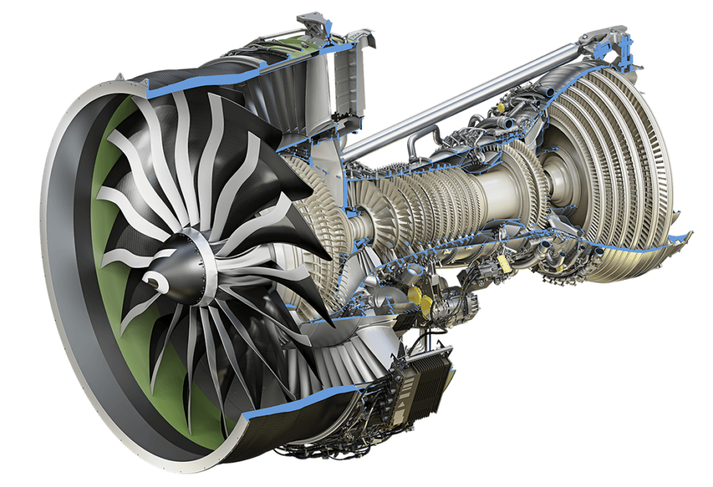 Inside a GE9X engine.