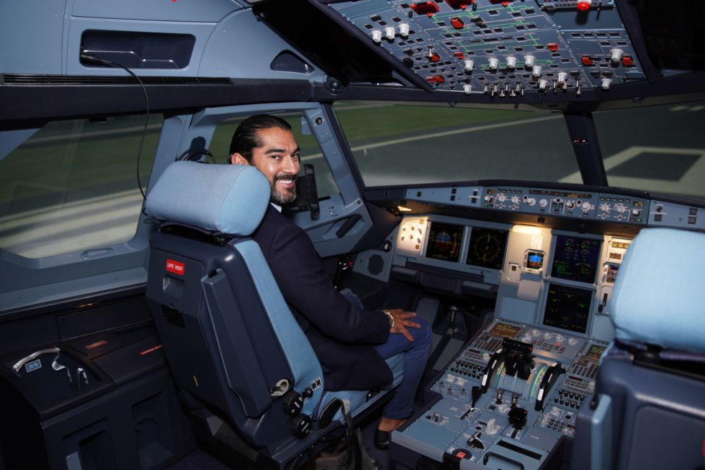 Bhanu inside the A320 FFS 2.0