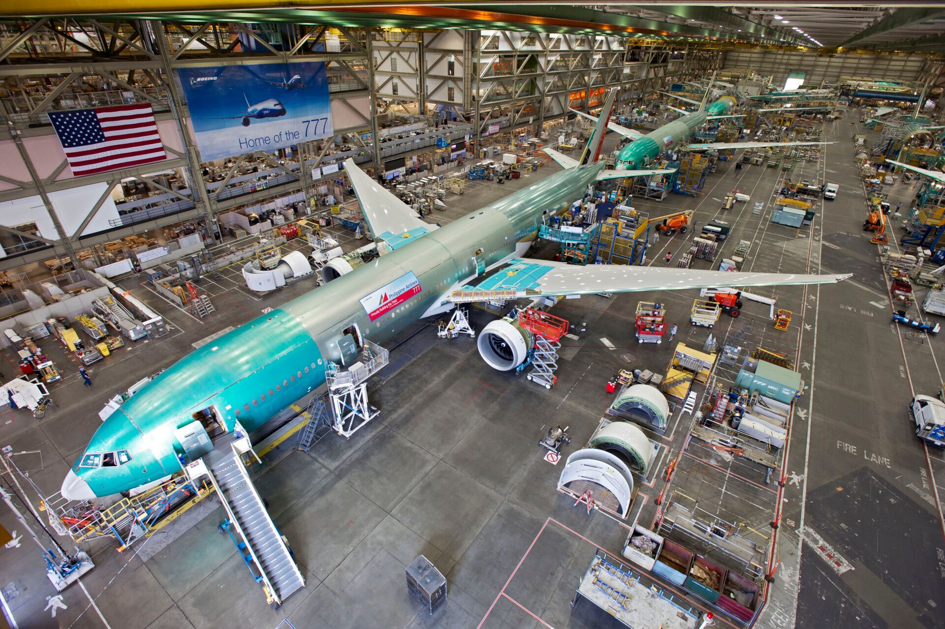 Inside the Boeing 777 factory.