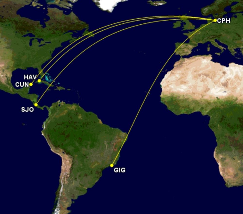 Possible SAS routes to Latin America