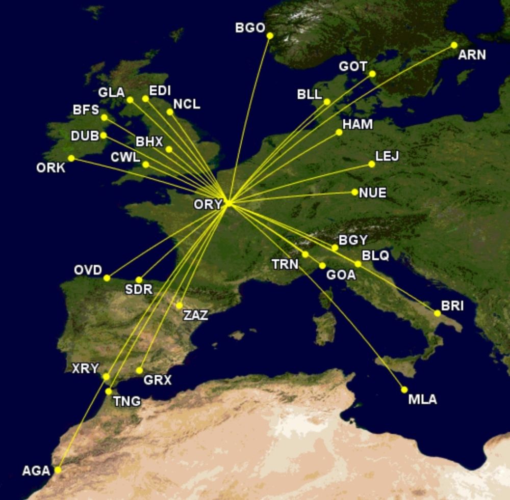 Vueling from Paris Orly routes