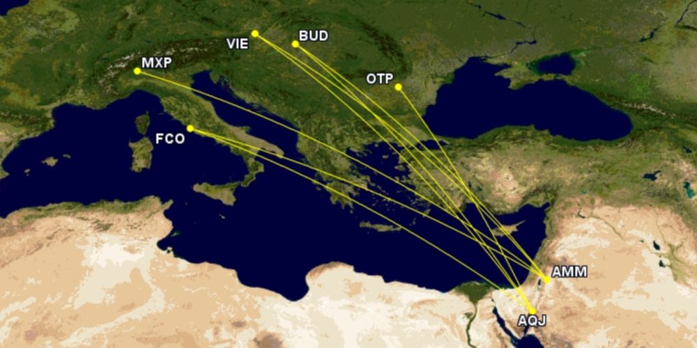 Wizz Air's routes to Jordan