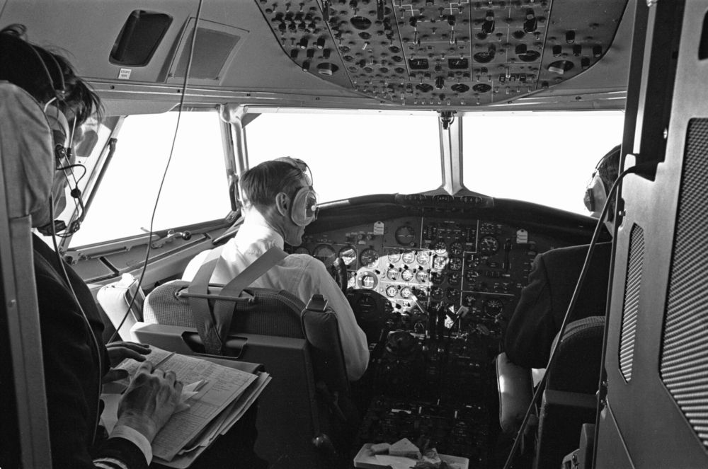 Cockpit of a British United Airlines BAC 1-11