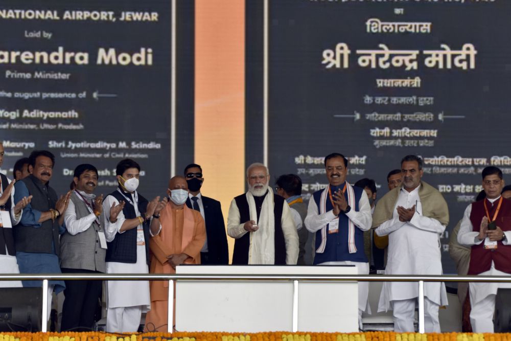 Prime Minister Narendra Modi Lays Foundation Stone For Jewar International Airport