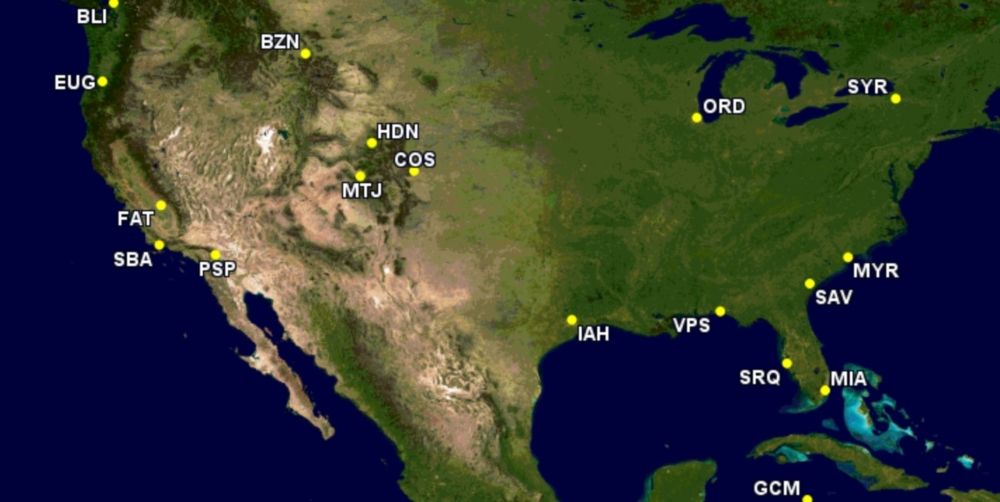 Southwest's added airports