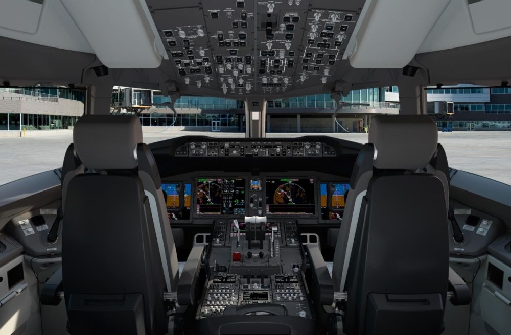 777X touchscreen flight deck