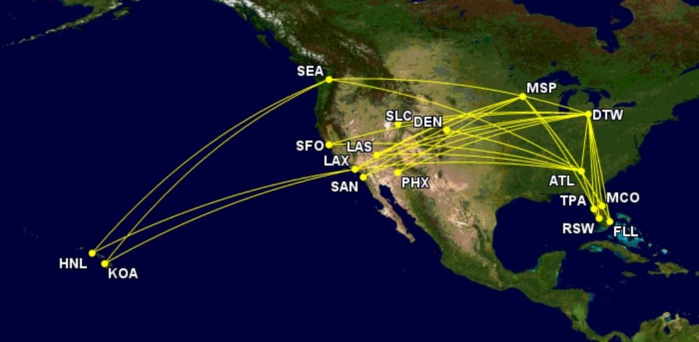 Delta B757-300 routes this winter