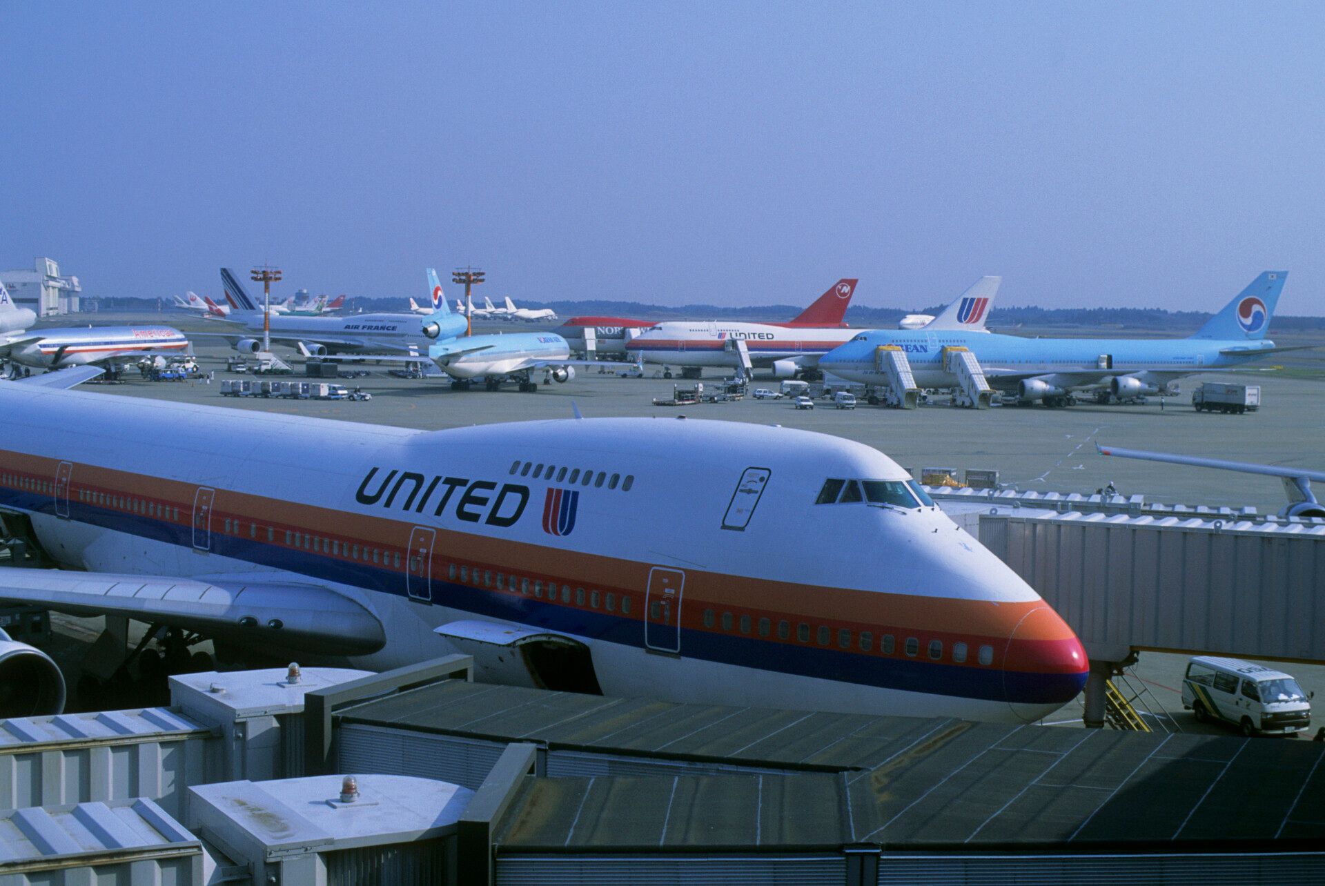 Japan, Tokyo, Narita Airport With Boeing 747 Airplanes