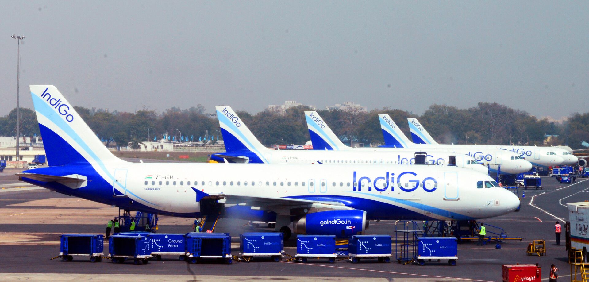 IndiGo planes at Delhi Airport