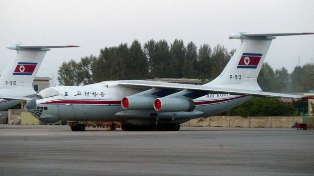 A Russian-made airplane of the North Korean Airlines, Air Koryo, waits on the tarmac at the Pyongyang Airport, North Korea. 08 October 2002
