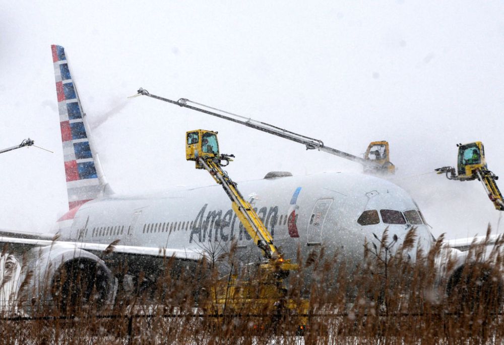 American Airlines Snow Getty