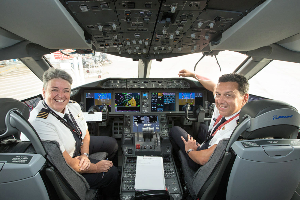 Qantas Pilots In Cockpit