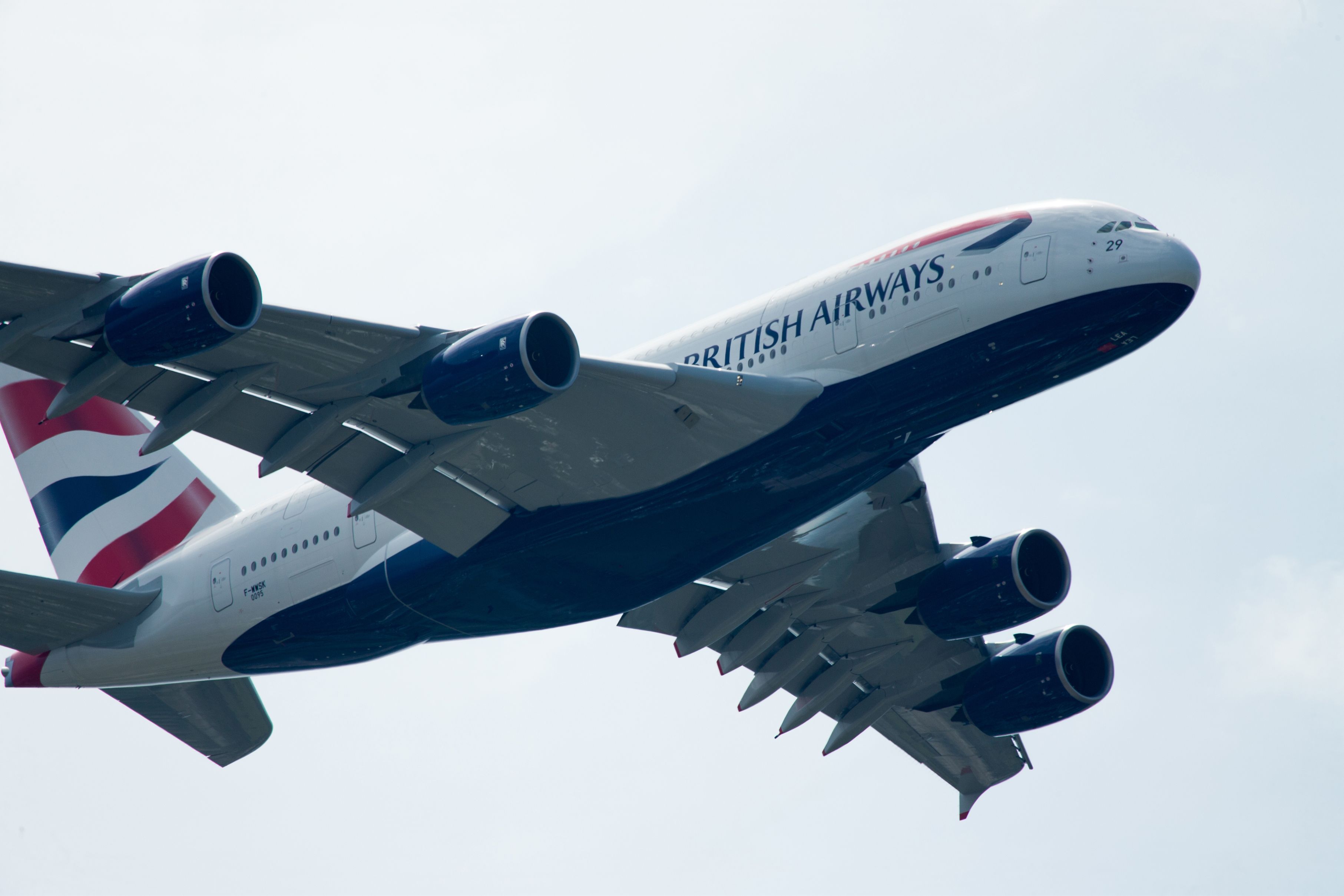 A380 British Airways in flight 