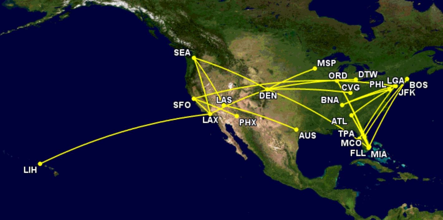 Which US Routes Are Served By The Most Airlines?