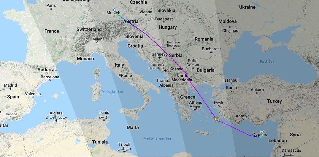 Lufthansa A321P2F Map