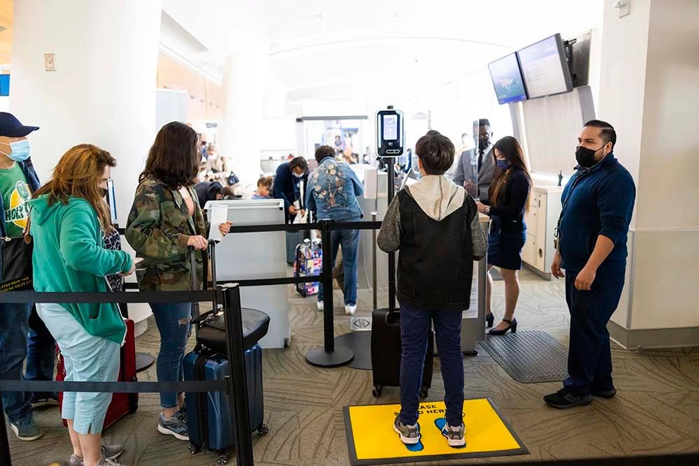 A Biometric Scanner at San Jose International being used with consent