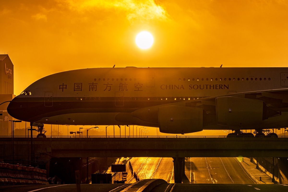 China-Southern-A380-Sunset