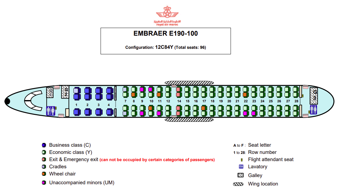Royal Air Maroc Seat Map
