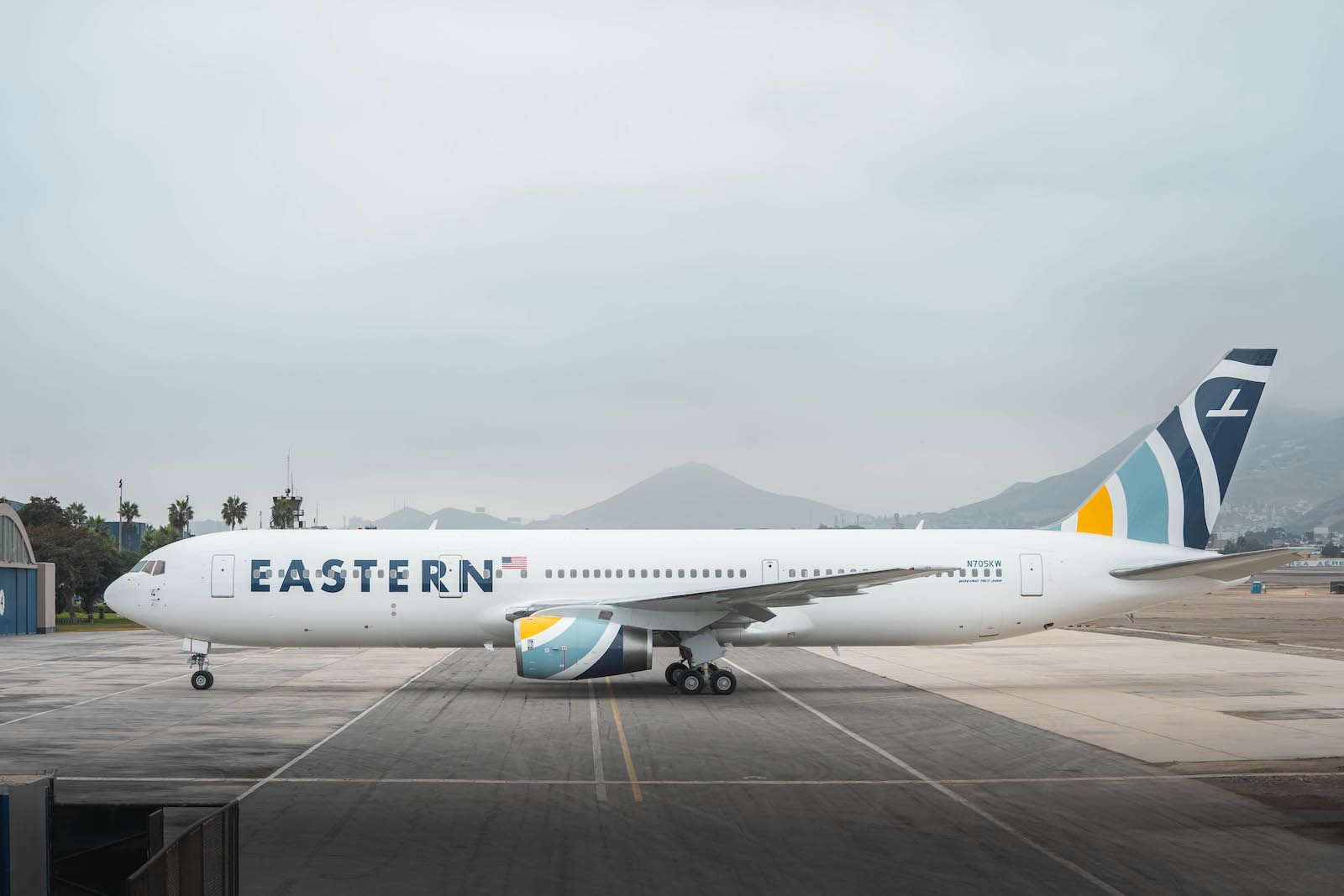 Eastern Airlines Boeing 767 on ramp at airport