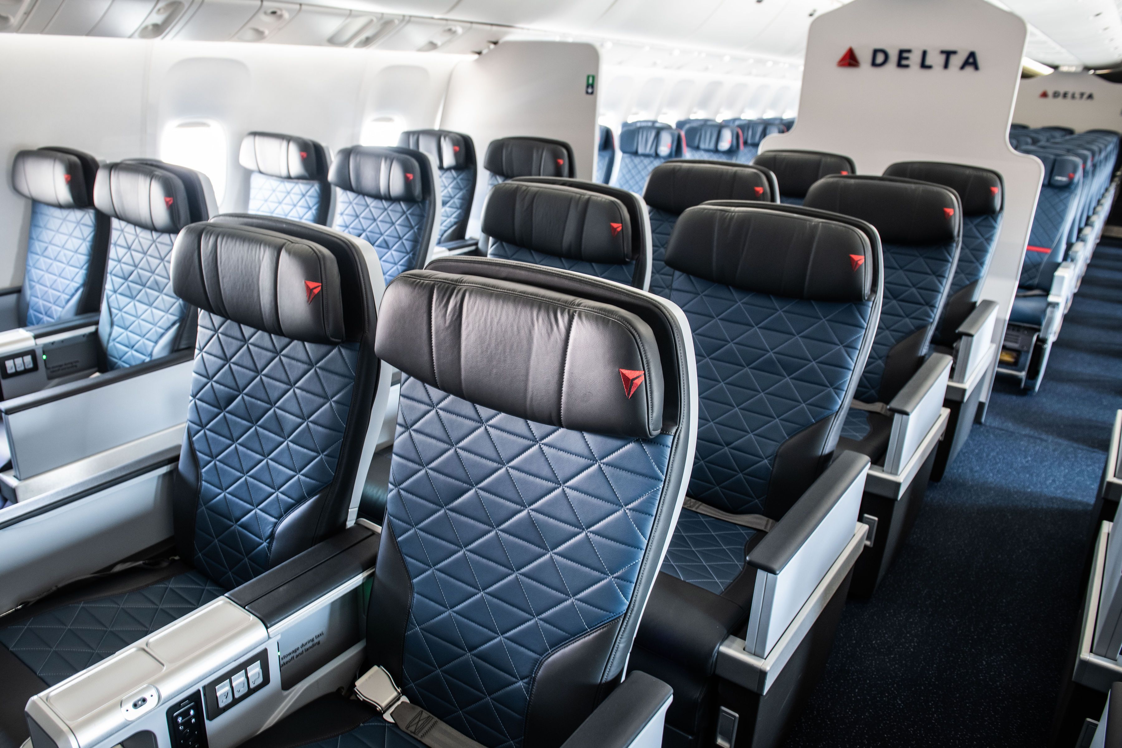 Inside the Delta Air Lines Premium Select Cabin.