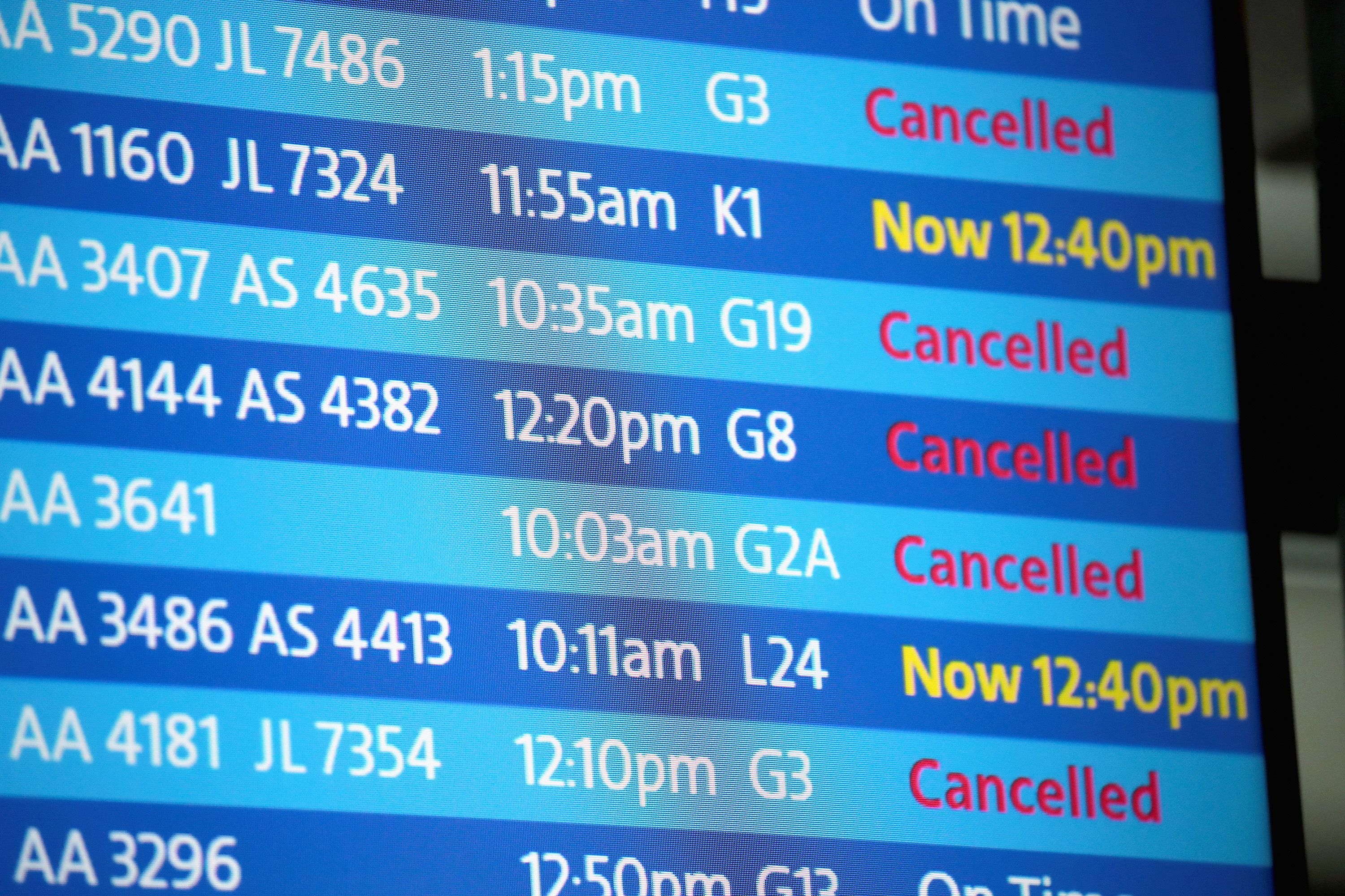 Airport Departures Board Cancelations 