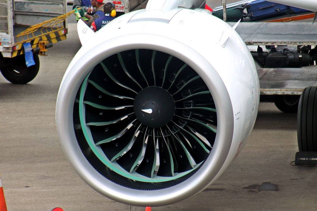 A Pratt & Whitney GTF Engine.