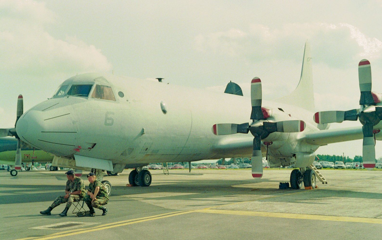 A Lockheed P-3 Orion on an airfield apron.