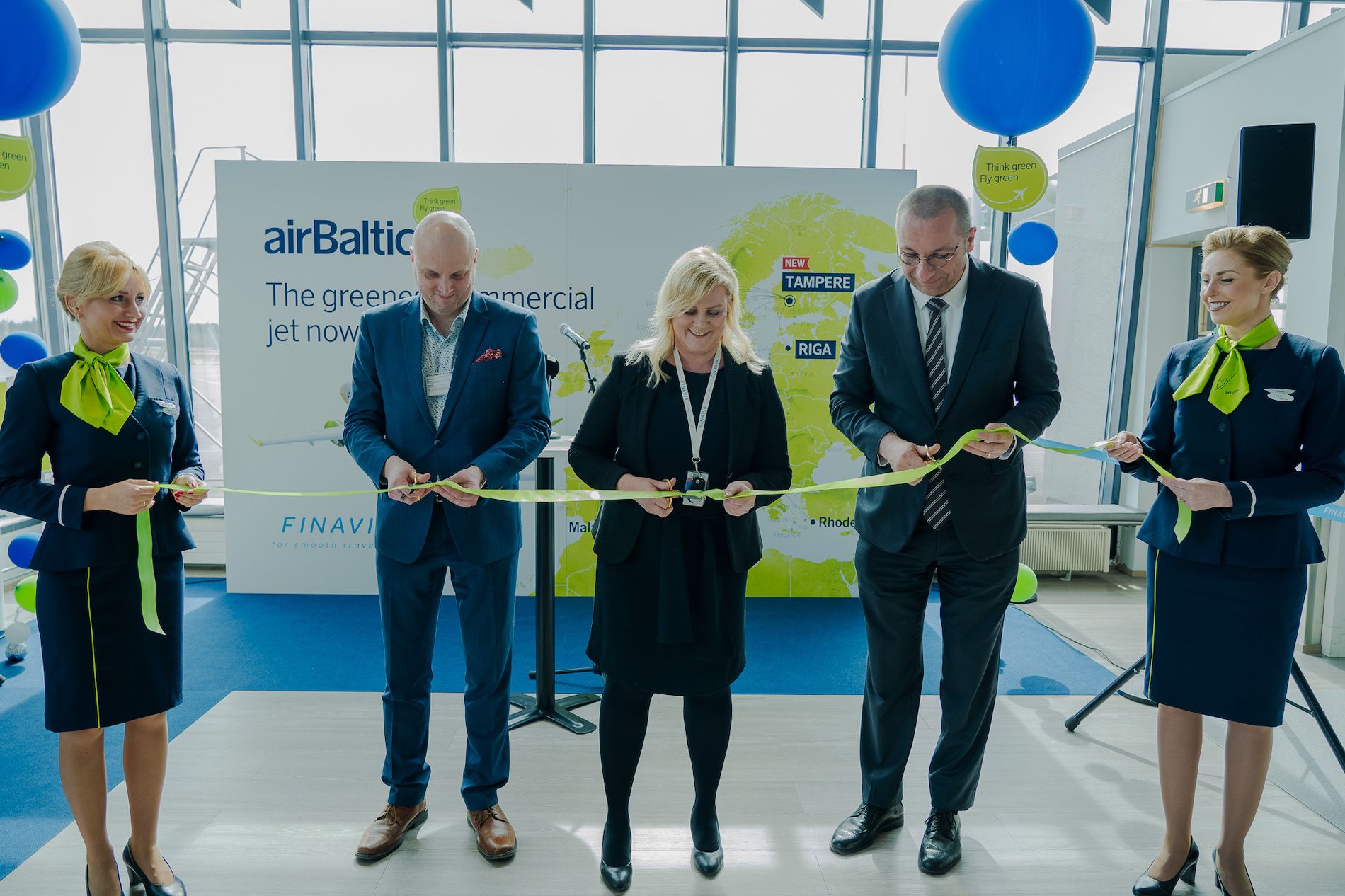 airBaltic Tampere ribbon cutting