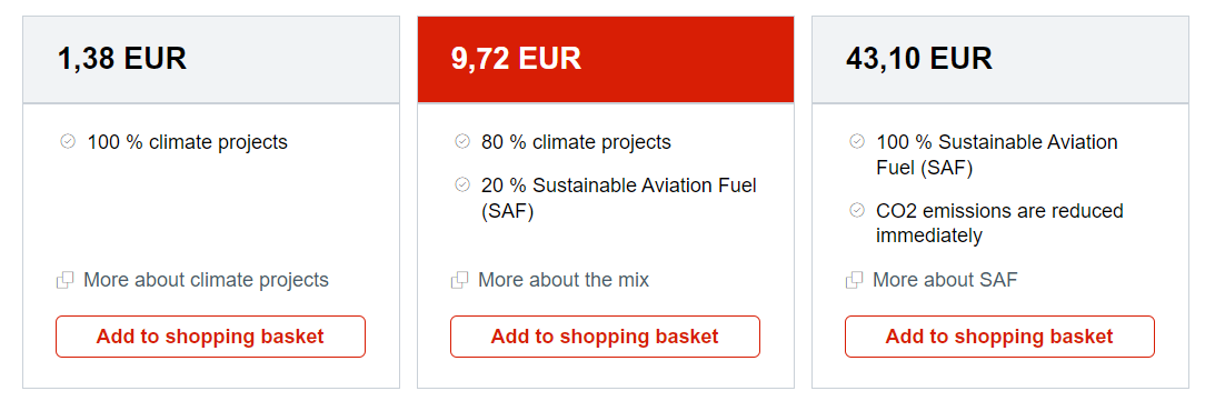 24 - Fly carbon neutral booking form Austrian Airlines