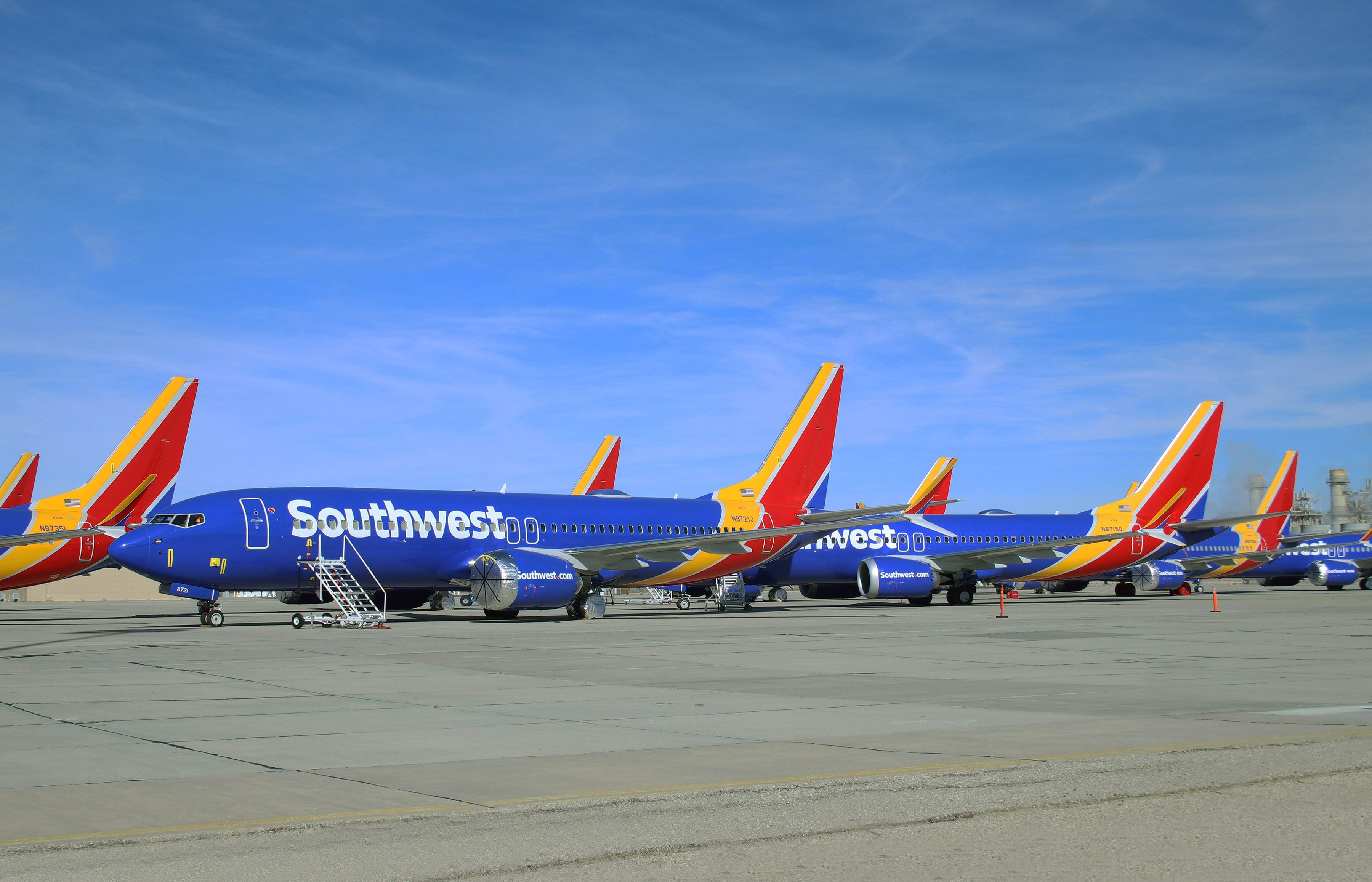 Southwest Airlines Boeing 737 MAX lined up 