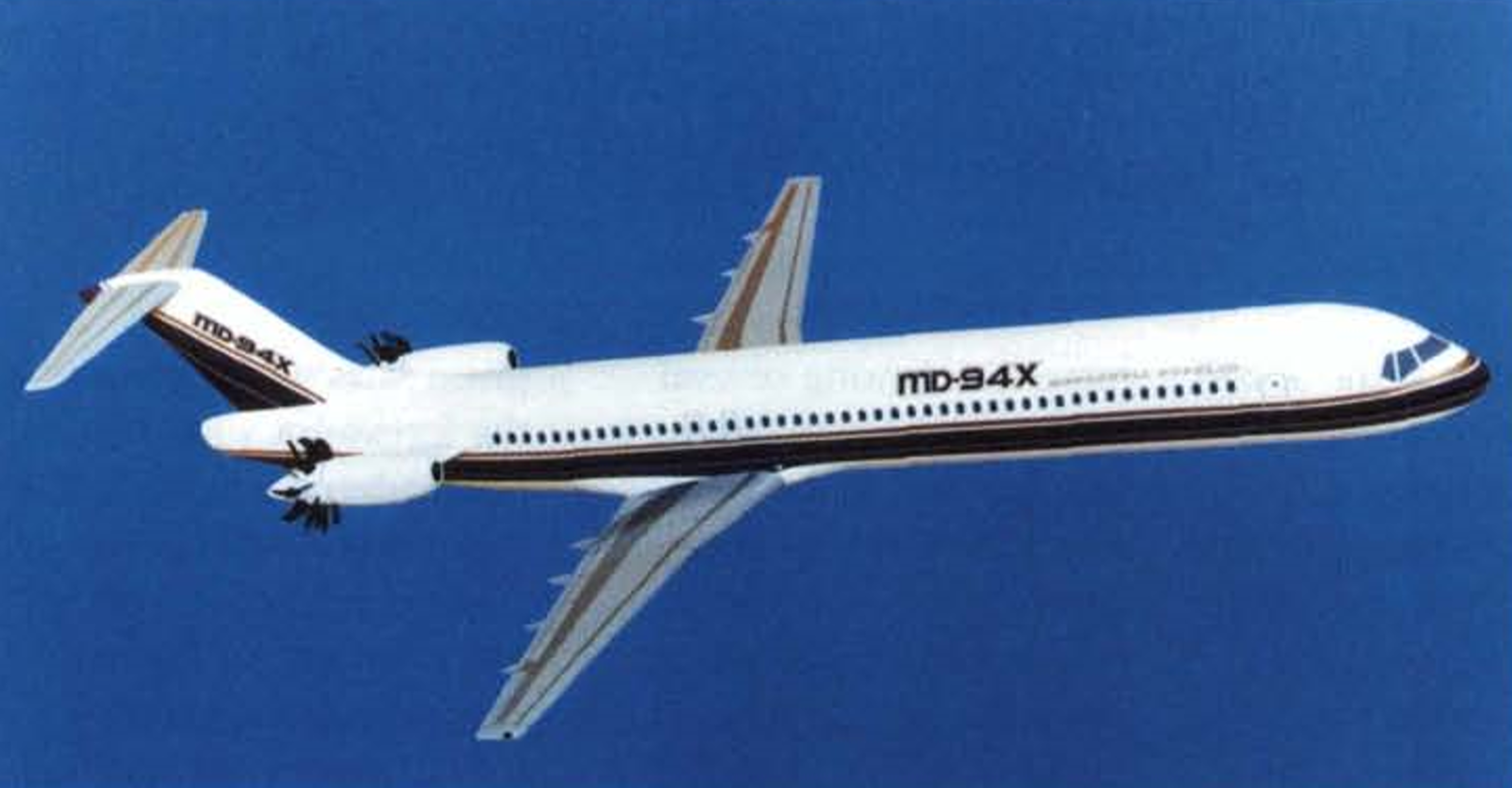 A render of the proposed McDonnell Douglas MD-94X propfan aircraft.
