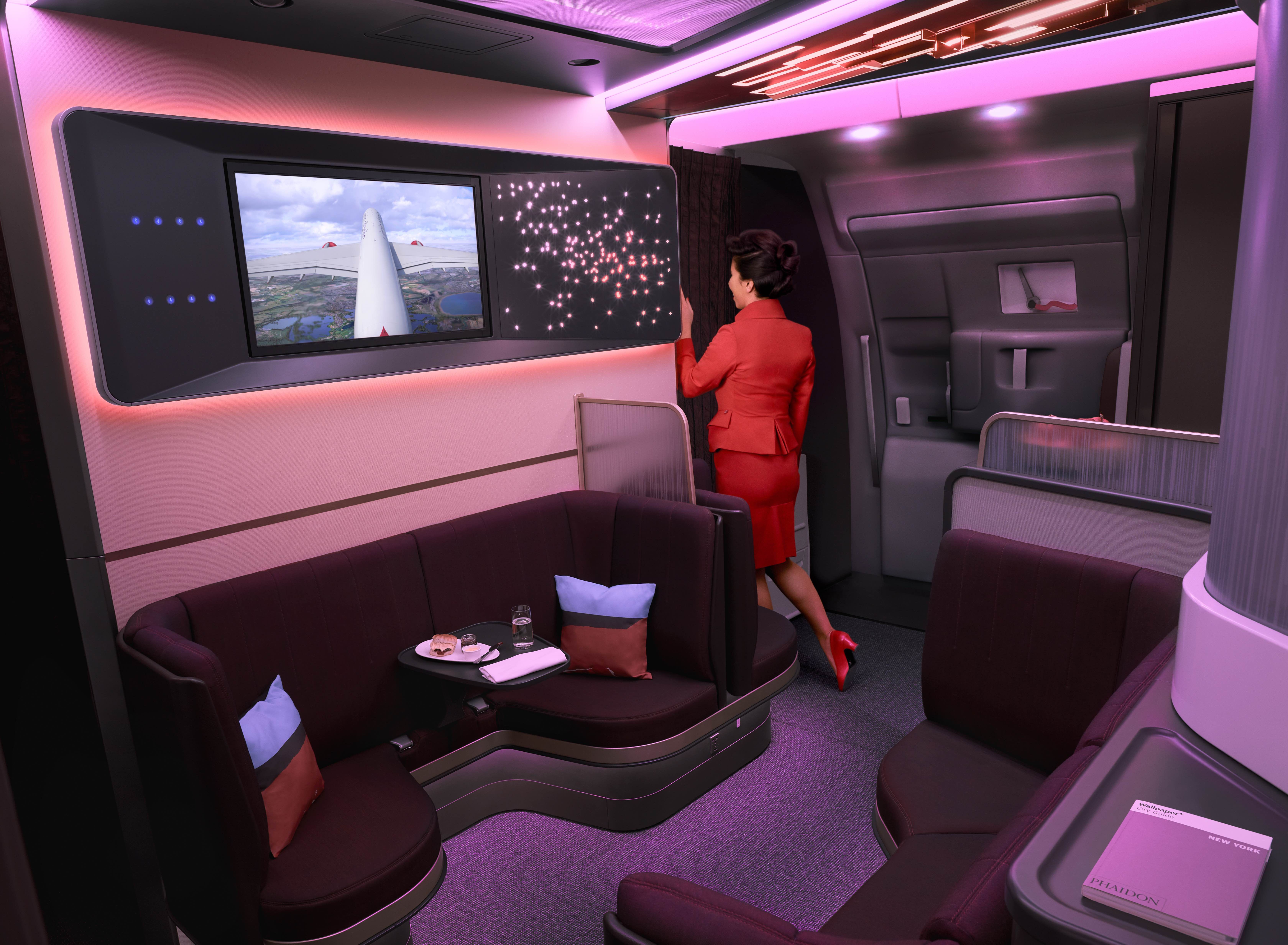 Virgin Atlantic, the upper floor on the A350