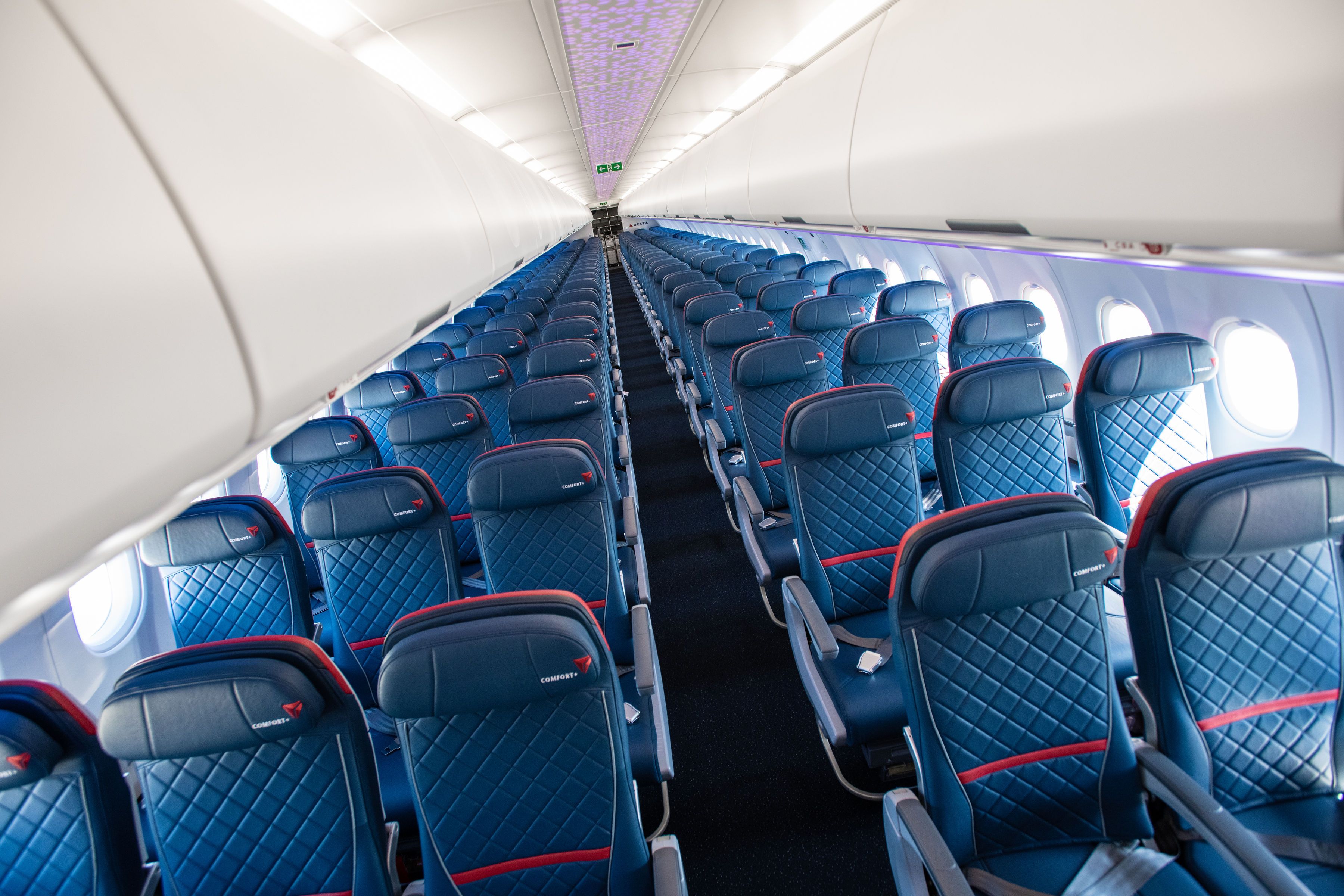Delta's economy class cabin on its new A321neo aircraft