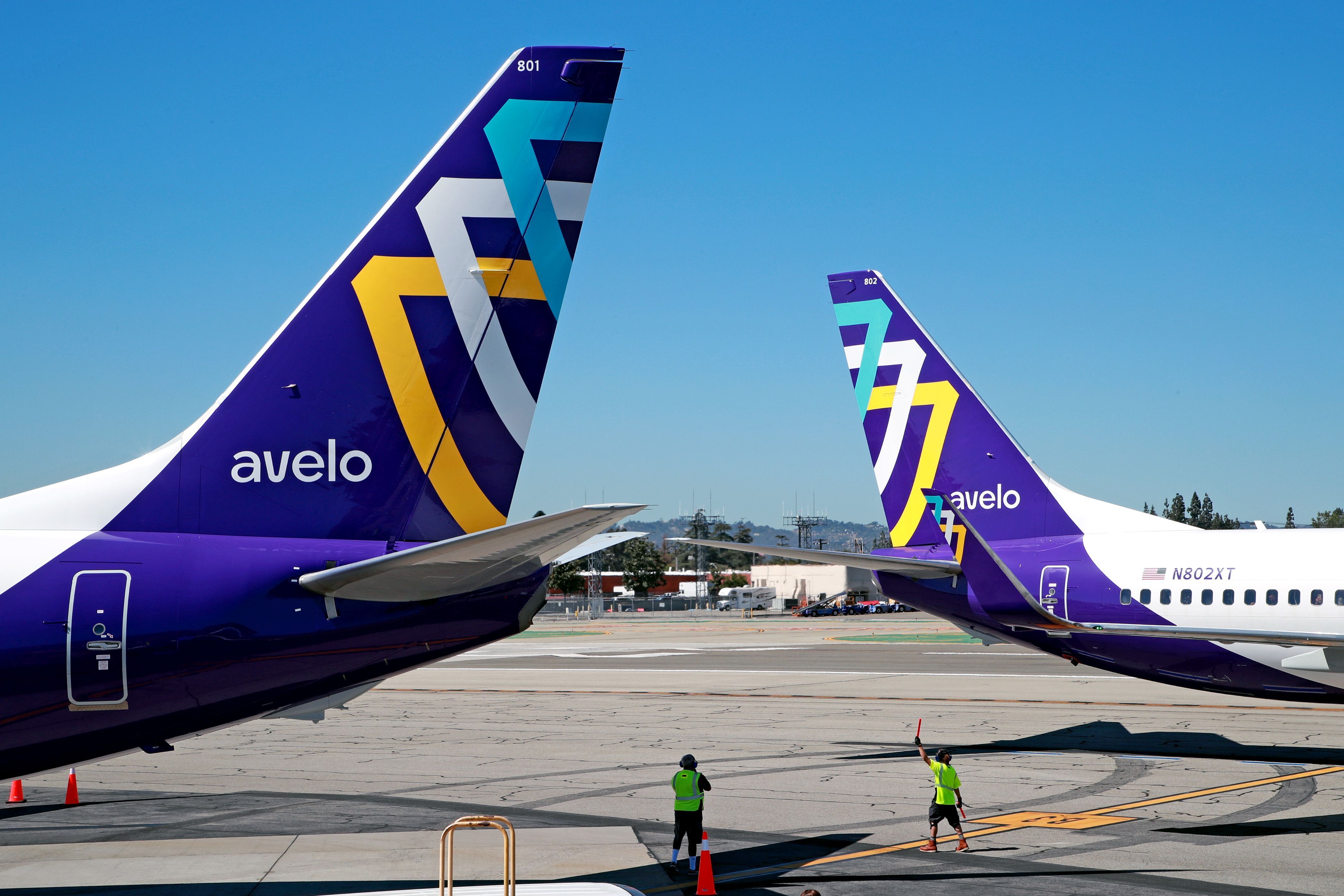 Two Avelo Airlines 737 aircraft