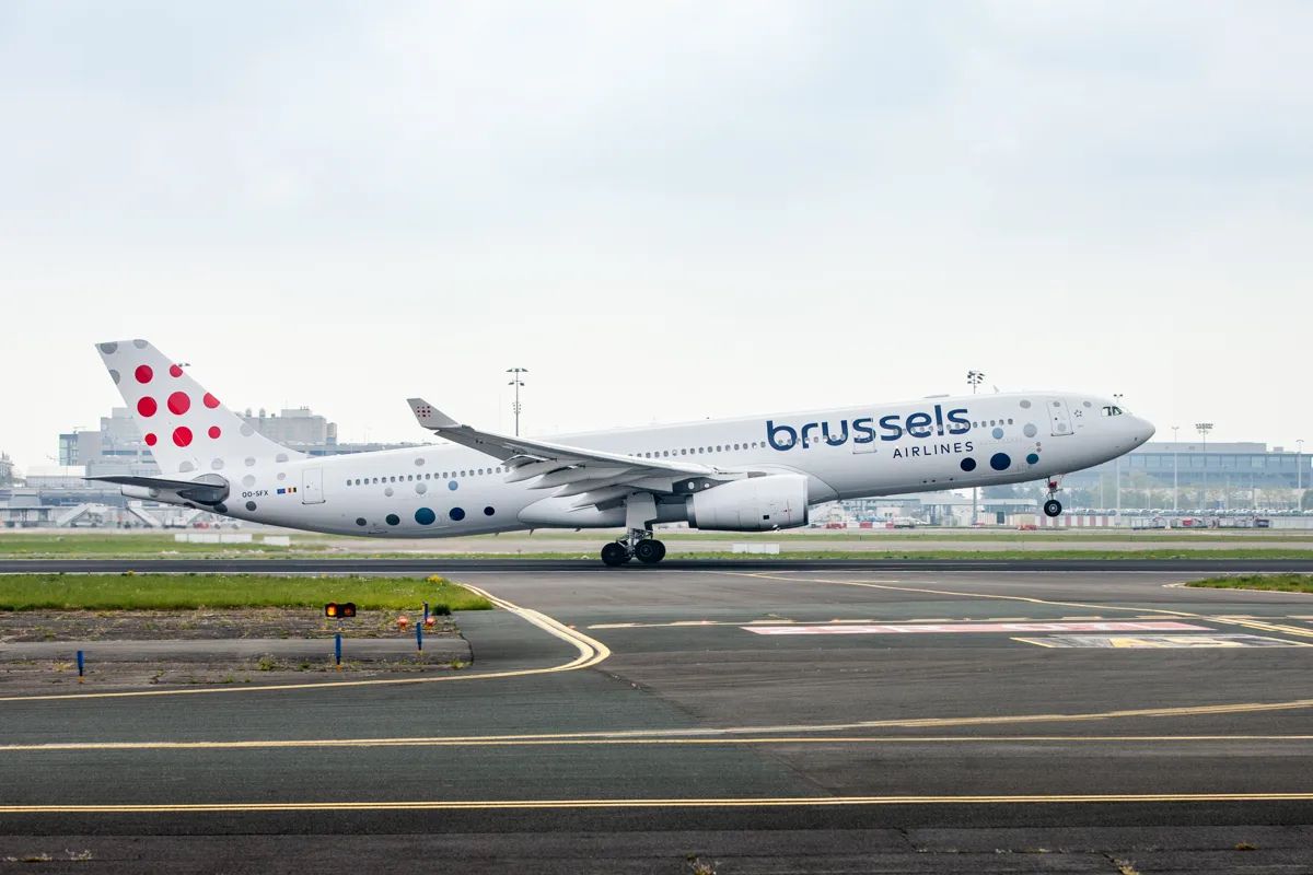 Brussels Airlines jet taking off