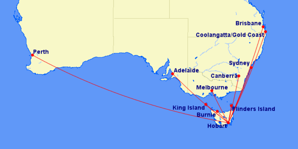 Cities Served By Airlines From Hobart
