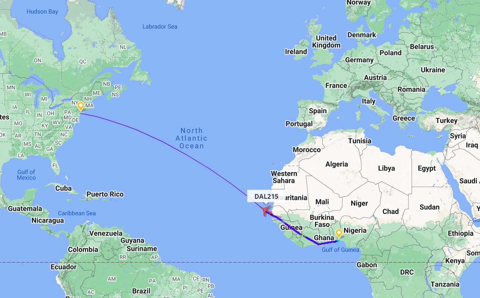 Back Delta Air Lines Takes Off From New York JFK to Nigeria