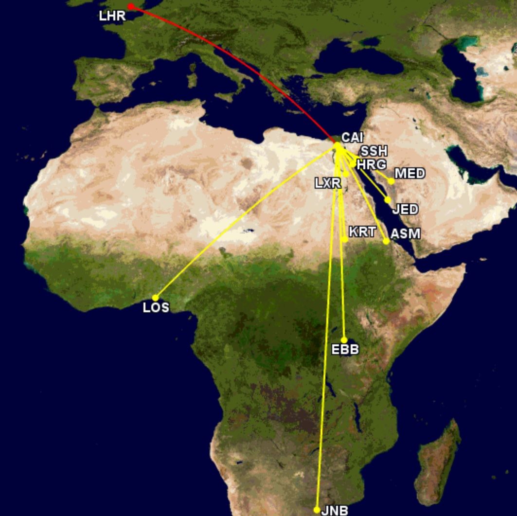 Egyptair's Heathrow transfer passengers