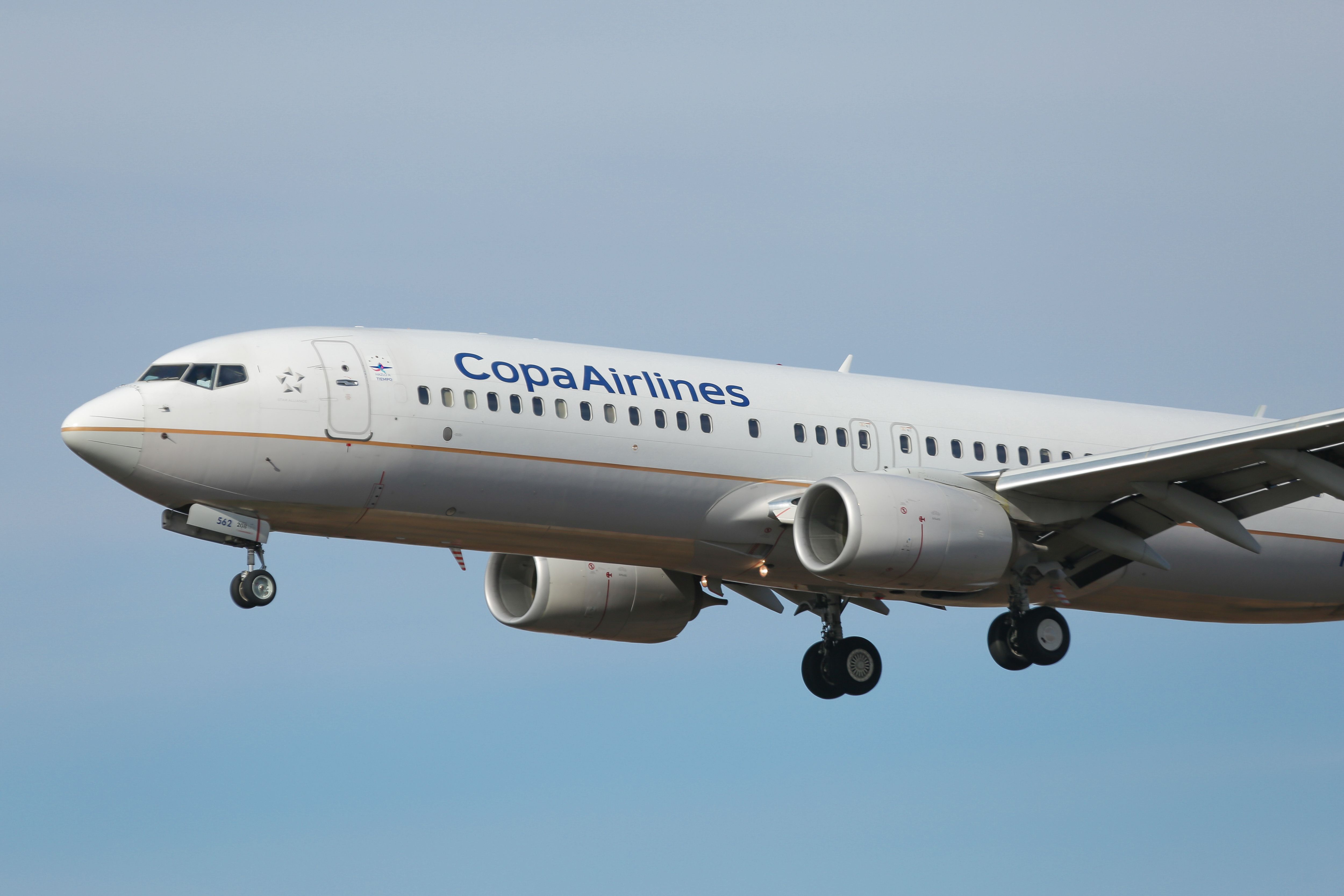 A Copa Airlines Boeing 737-800 flying. 