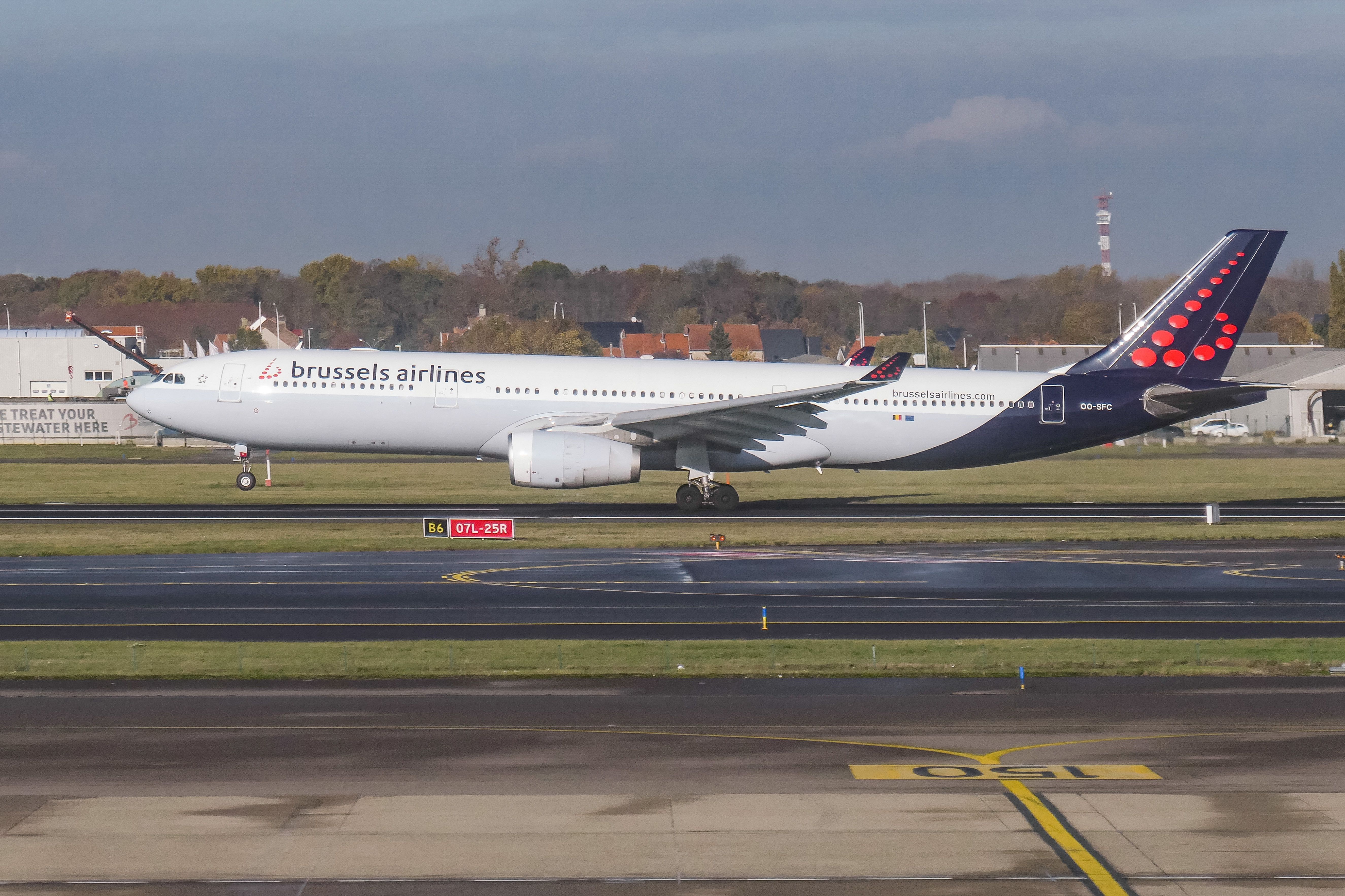 Brussels Airlines Airbus A330 on runway