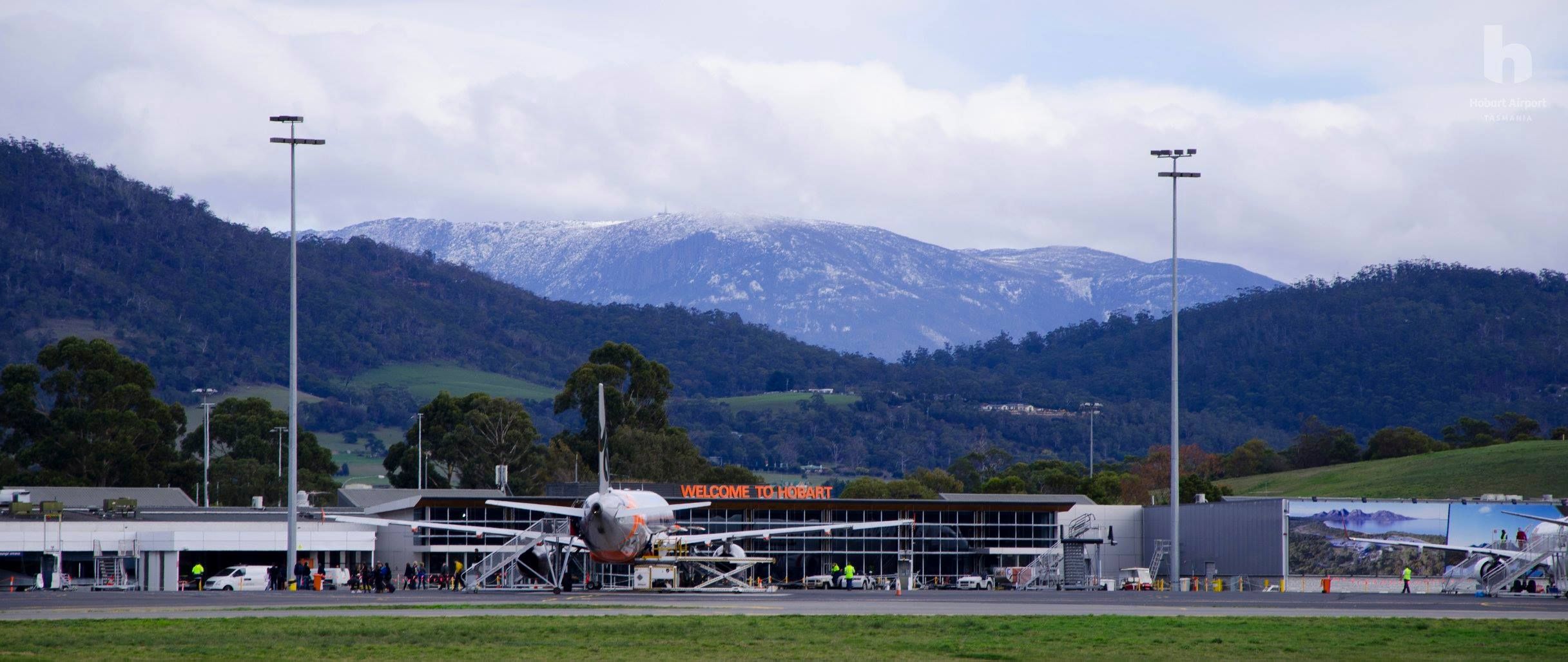 Hobart Airport With Mount Wellington In The Background