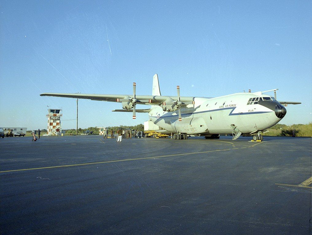 A Royal Air Force Short Belfast C.1 of No. 53 Squadron, RAF, at Cape Canaveral Air Force Station, Florida, USA.