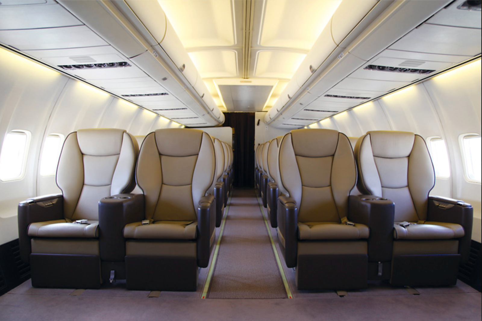 The seats on the Boeing 757 recline for comfort